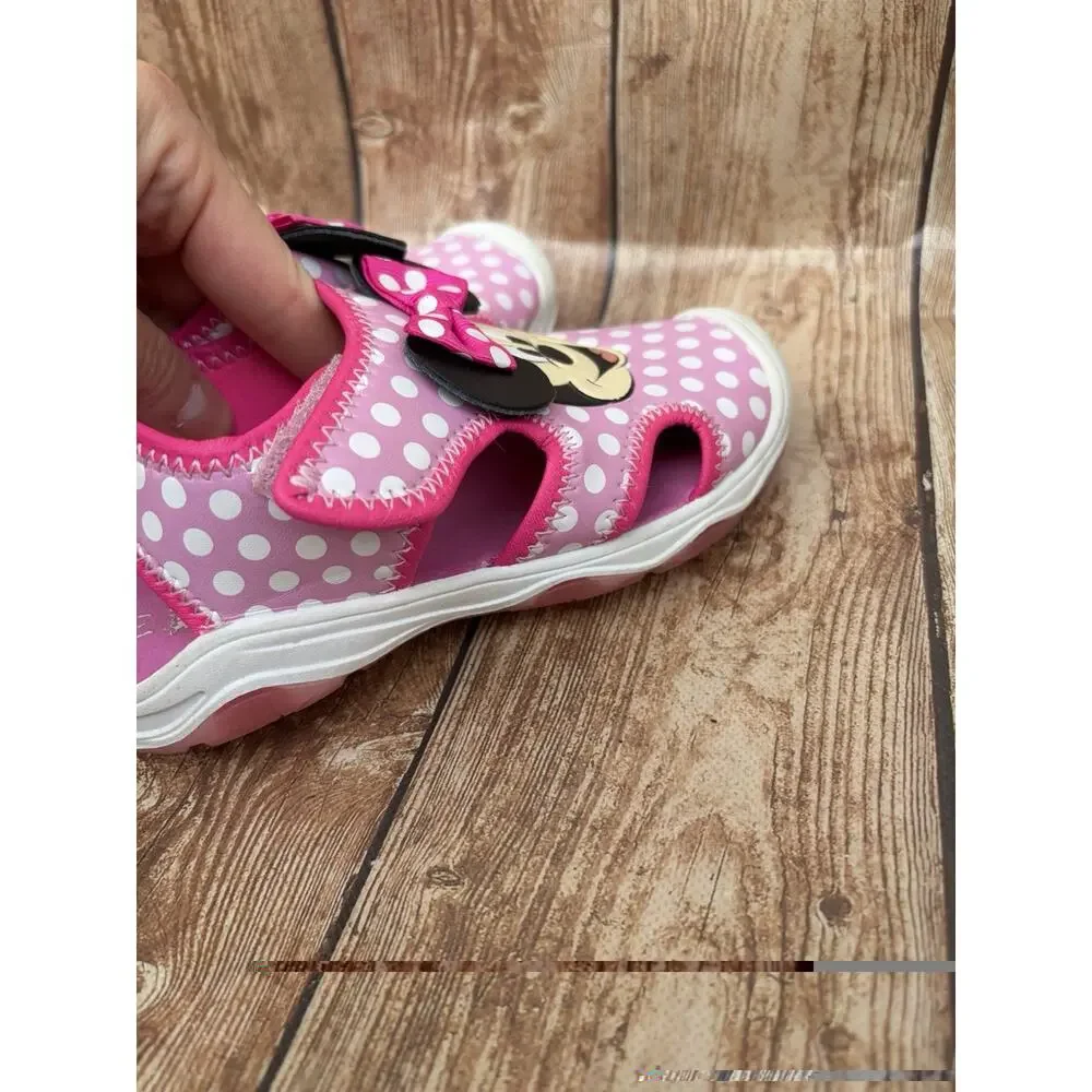 Disney Girl Minni Mouse Water Sandals W/Ligth Size 10